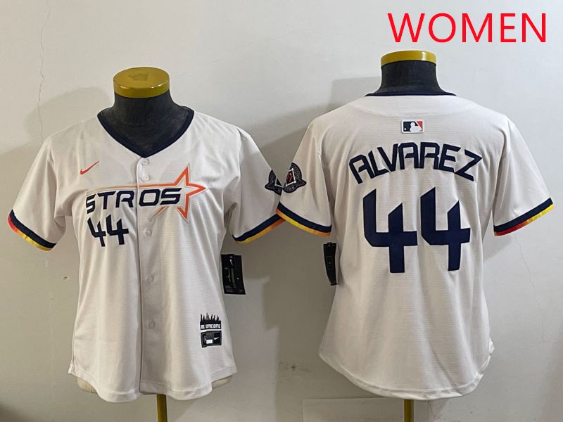 Women Houston Astros #44 Alvarez Cream Three generations Joint Name 2025 Nike MLB Jersey style 6